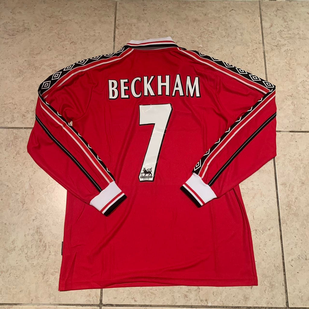 Manchester United 1997-98 Home Beckham #7 Full Sleeve Retro Jersey